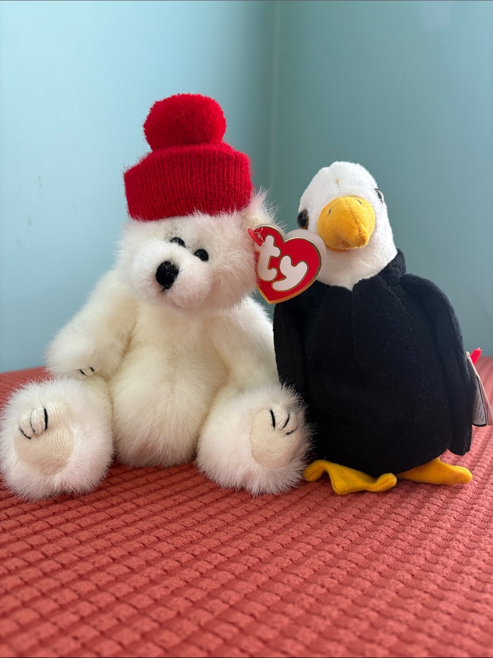 🦅🐻‍❄️ Baldy Eagle & Peppermint Bear Beanie Babies
